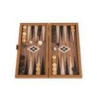 Klasyczny Backgammon Manopoulos – Replika Orzecha – Rozmiar S 30x17 cm