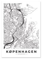 Plakat mapa plan miasta Kopenhaga 21x29,7 cm A4