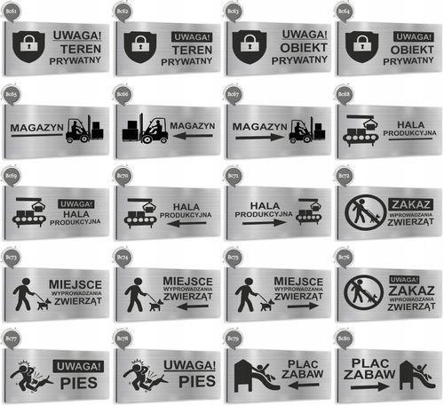 Tabliczka informacyjna WYJŚCIE Tablica nierdzewna SREBRNA DUŻO WZORÓW na Arena.pl