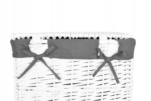 KOSZ WIKLINOWY NA PRANIE BIELIZNĘ ODZIEŻ ZABAWKI POJEMNIK BIAŁY KUFER 72L na Arena.pl