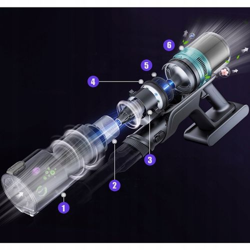 Odkurzacz bezprzewodowy PROSCENIC P16 45000Pa 550W światło LED zginana rura na Arena.pl