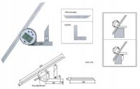 Kątomierz uniwersalny elektroniczny 0-360° INSIZE (2172-360A)
