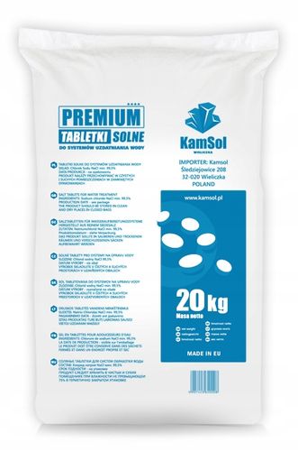 SÓL TABLETKOWANA DO ZMIĘKCZACZY PREMIUM - 20 KG - 99.9 % NaCl !!! POLSKA !! na Arena.pl