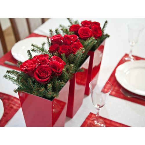 Doniczka wysoka z wkładem połysk Czerwony H 360 mm na Arena.pl