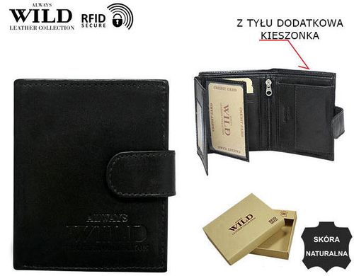 elegancki, skórzany portfel męski na zatrzask - always wild na Arena.pl
