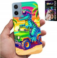 ETUI DO MOTOROLA E15 / G05 - DINOZAUR W CIĘŻARÓWCE WZORY DLA DZIECI