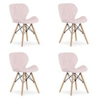 Krzesło LAGO Aksamit - róż x 4