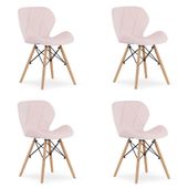 Krzesło LAGO Aksamit - róż x 4