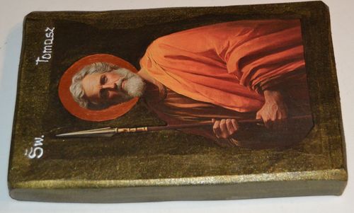 Ikona Święty Tomasz patron architektów cieśli geodetów kamieniarzy stolarzy na Arena.pl