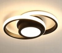 LAMPA SUFITOWA PLAFON LED OKRAGLY CZARNA NOWOCZESNA DO SALONU 3000K 32W
