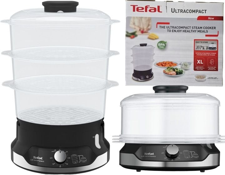 Parowar TEFAL UltraCompact VC2048 800W 9L 3 pojemniki Szybkowar zdjęcie 1