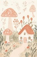 Plakat 40x60cm Wzory dla Dzieci, Dziewczynki i Chłopca - Domki