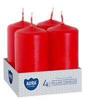 BISPOL Świece wotywne walce CZERWONE 40/80 4szt