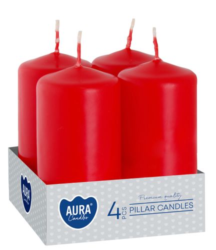 BISPOL Świece wotywne walce CZERWONE 40/80 4szt na Arena.pl
