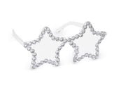 Okulary Gwiazdy z diamencikami disco srebrne
