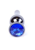 plug-jewellery dark silver butt plug- dark blue