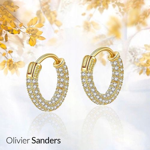 ZŁOTE KOLCZYKI DAMSKIE 585 Z KRYSZTAŁAMI SWAROVSKI GRAWER PREZENT DLA ŻONY na Arena.pl