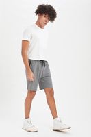 SPODENKI DRESOWE SZARY MELANŻ SZORTY WIĄZANE KIESZENIE SIATKA DEFACTO XL