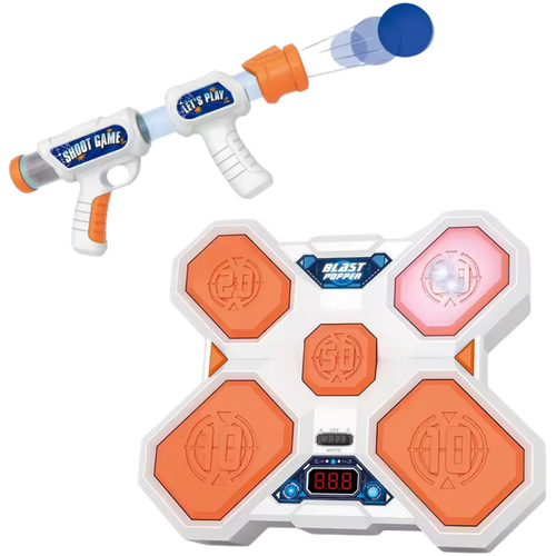 Gra Zręcznościowa Strzelanie Do Celu Tarcza Led Kulki +2 Pistolet Zabawkowy na Arena.pl