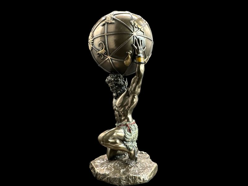 Figurka Rzeźba Statuetka GRECKI TYTAN ATLAS TRZYMAJĄCY ZIEMIĘ WU78109A4 zdjęcie 7