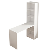 Białe biurko nowoczesne z półkami w skandynawskim stylu