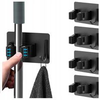 WIESZAK ścienny na Ręcznik Mop Miotła 4 SZTUKI Uchwyt do Łazienki i