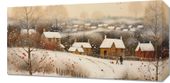 Obraz 60x30cm Wioska Otulona Śniegiem