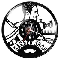 Zegar ścienny z płyty winylowej Barber shop 294.14