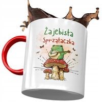 Kubek Czerwony Dla Sprzątaczki Żajebista Prezent Z Nadrukiem Ze Zdjęciem