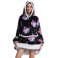 CIEPŁA BLUZA KOC KOCOBLUZA OVERSIZE FUTRZAK 2W1