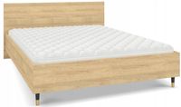 Łóżko sypialniane LUX 160x200 duże wygodne stylowe dąb hikora PRODUCENT PL