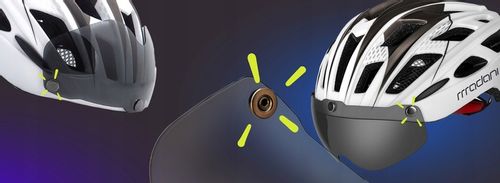 Kask rowerowy z szybą HT19 - madani na Arena.pl