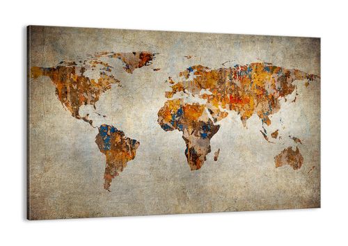 Obraz Na Płótnie - Mapa Kontynent - 120X80 Cm - Aa120X80-2783 na Arena.pl