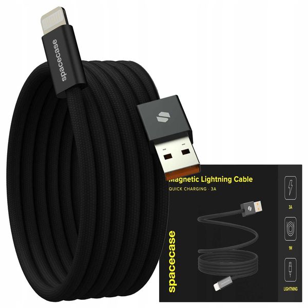 Spacecase Usb-A To Lightning Magnetic Cable 1M 12W Cl08 B zdjęcie 1