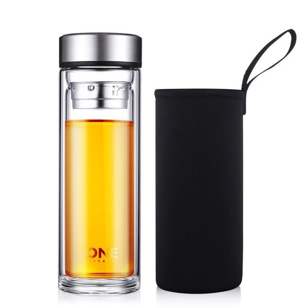 Kubek Termiczny - Szkło Boro Krzemowe - Podwójne - Idealny Do Pracy - Szkoły 490ml Style B zdjęcie 3