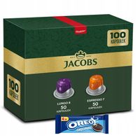 Kapsułki Jacobs do Nespresso(r)* Lungo 8 i Espresso 7, 100 kaw, 9+1 GRATIS!