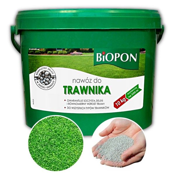 BARDZO WYDAJNY Nawóz do trawnika TRAWA BIOPON 10kg zdjęcie 5