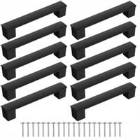 10szt Uchwyt meblowy UC 128mm czarny mat + wkręty