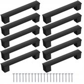 10szt Uchwyt meblowy UC 128mm czarny mat + wkręty