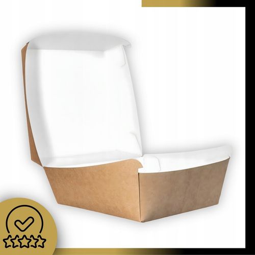 Opakowanie na Hamburgera Pudełko Burger Box Kraft Duże 150x150x80mm 100szt na Arena.pl