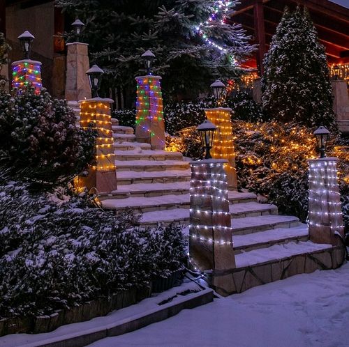 MOCNE LAMPKI CHOINKOWE 500 LED BIAŁE CIEPŁE ZEWNĘTRZNE WEWNĘTRZNE PROGRAMY na Arena.pl