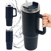 KUBEK TERMICZNY Z UCHWYTEM 900 ml ze słomką duży do auta Kubek na wodę kawę