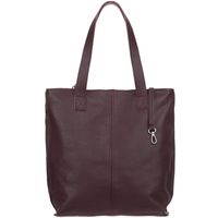 VERA PELLE torebka skórzana shopper z długimi rączkami V523 c.bordowa
