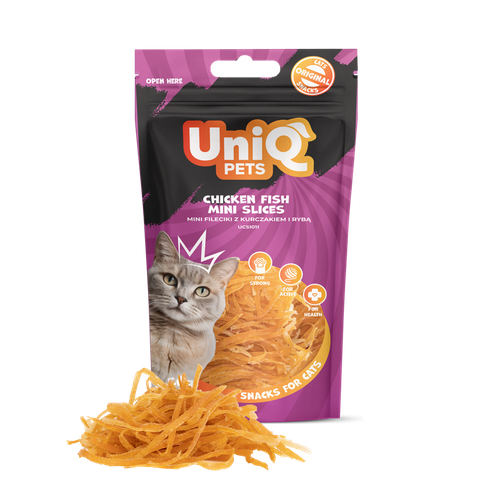 Smaczki dla kota przysmaki mini fileciki z kurczakiem i rybą 50g UNIQ PETS na Arena.pl