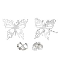 Srebrne Kolczyki Celebrytki Ażurowe Motyl Motylek Motyle Motylki Srebro 925