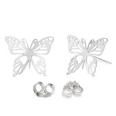 Srebrne Kolczyki Celebrytki Ażurowe Motyl Motylek Motyle Motylki Srebro 925