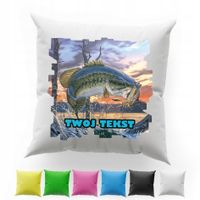 POSZEWKA Z NADRUKIEM BAWEŁNIANA 40x40CM - RYBAK POŁÓW RYBA WĘDKA HOBBY