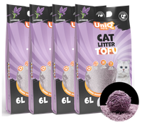 Żwirek tofu lawenda ekologiczny zbrylajacy 4x2,5kg UniqPets