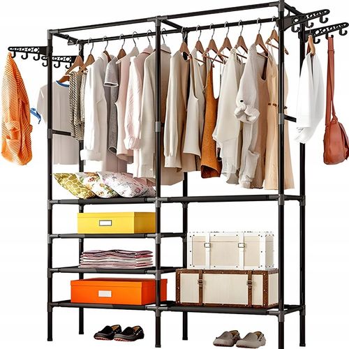 Wieszak na Ubrania Stojący Stojak Loft Czarny Wieszaki Podłogowy na Arena.pl