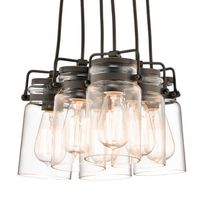 Stalowa lampa wisząca Brinley KL-BRINLEY6-OZ Kichler przezroczysta brąz